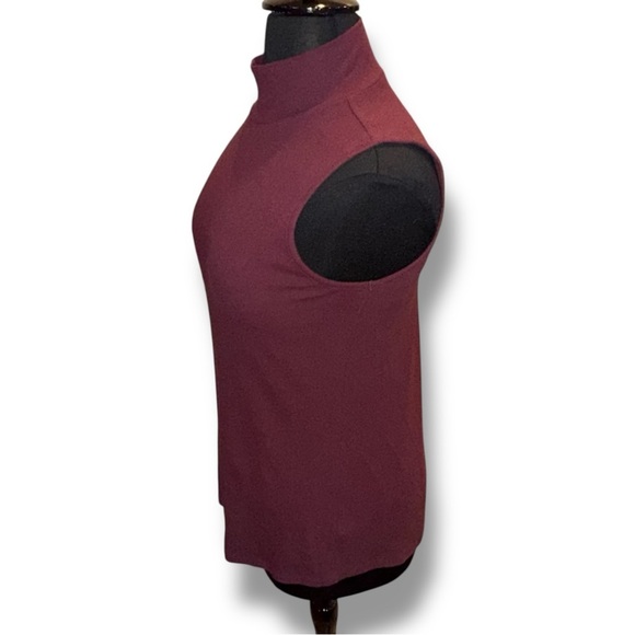 LANE BRYANT Mock Neck Ribbed Tank Classic Sleeveless - 18/20 Maroon - Picture 3 of 16